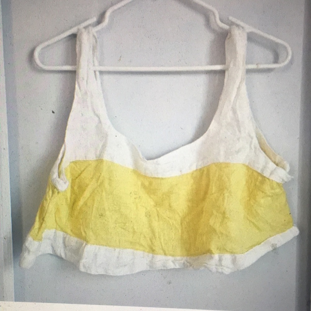 Yellow and White Women's Top